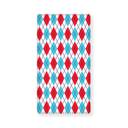 White Red And Blue Argyle Pattern Print Baby Crib Sheet