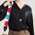 White Red And Blue Argyle Pattern Print Bag Strap