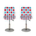 White Red And Blue Argyle Pattern Print Bar Stool Covers