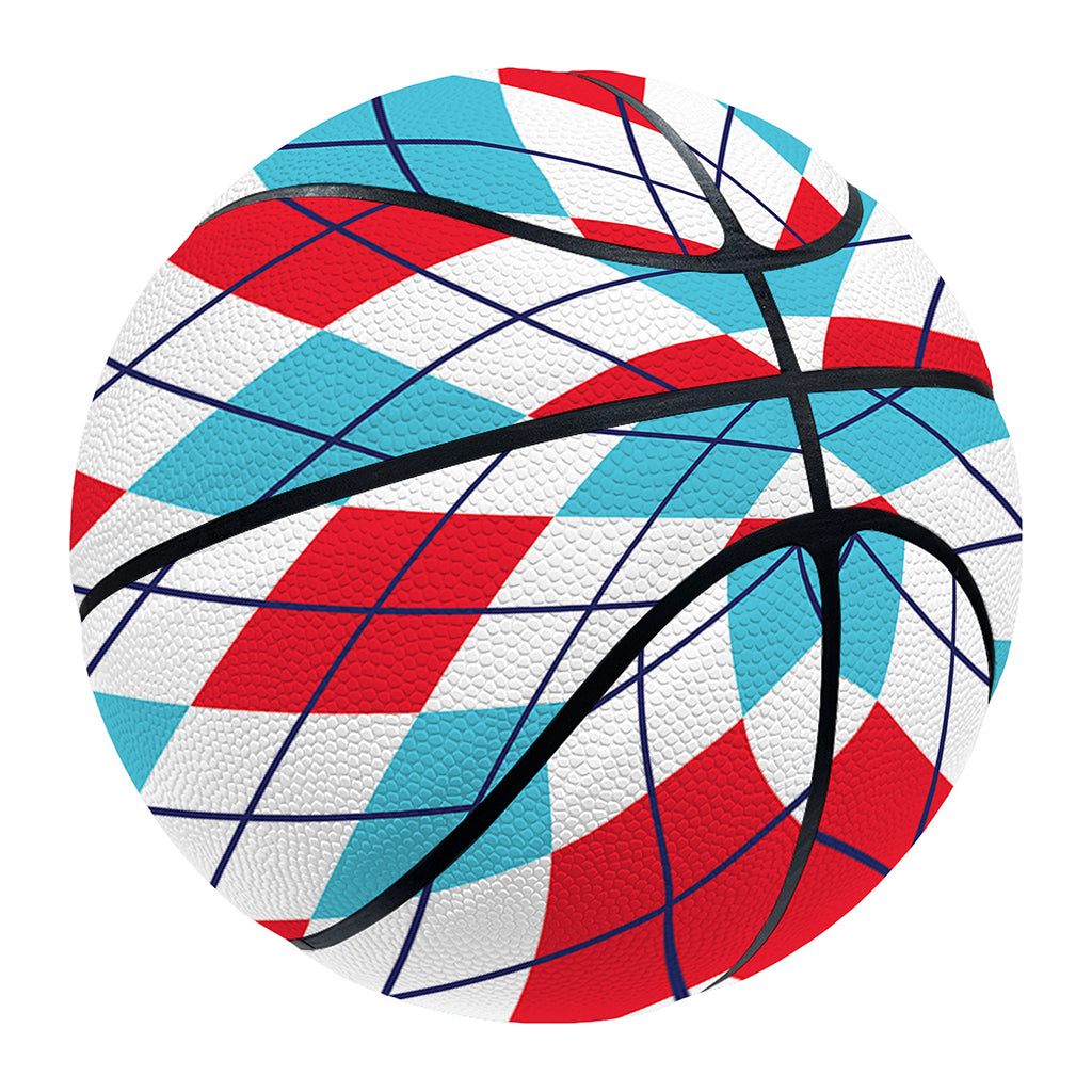 White Red And Blue Argyle Pattern Print Basketball