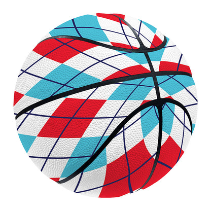 White Red And Blue Argyle Pattern Print Basketball