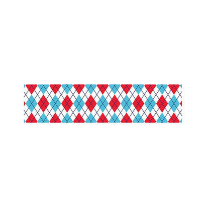 White Red And Blue Argyle Pattern Print Bed Runner