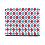 White Red And Blue Argyle Pattern Print Bifold Wallet