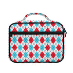 White Red And Blue Argyle Pattern Print Briefcase Bible Bag