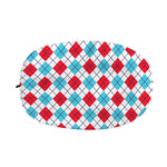 White Red And Blue Argyle Pattern Print Car Side Mirror Covers