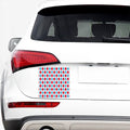 White Red And Blue Argyle Pattern Print Car Sticker
