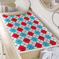 White Red And Blue Argyle Pattern Print Changing Pad Cover