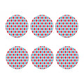 White Red And Blue Argyle Pattern Print Coaster Set