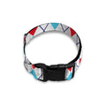 White Red And Blue Argyle Pattern Print Dog Collar