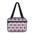White Red And Blue Argyle Pattern Print Double Strap Bible Bag