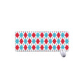 White Red And Blue Argyle Pattern Print Extended Mouse Pad