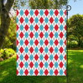 White Red And Blue Argyle Pattern Print Garden Flag