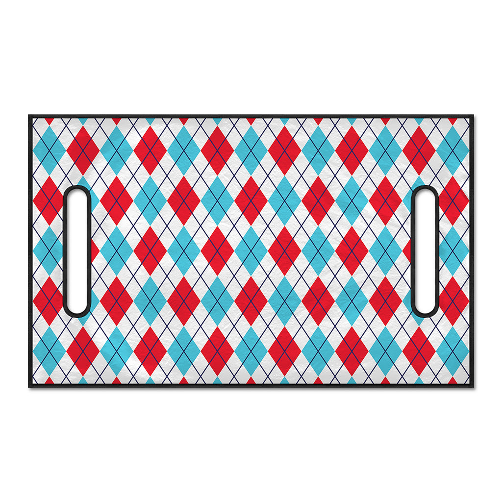 White Red And Blue Argyle Pattern Print Golf Cart Seat Cover