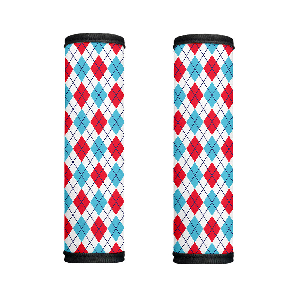 White Red And Blue Argyle Pattern Print Handle Covers