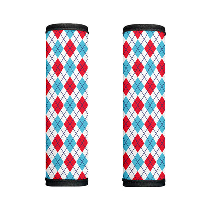 White Red And Blue Argyle Pattern Print Handle Covers