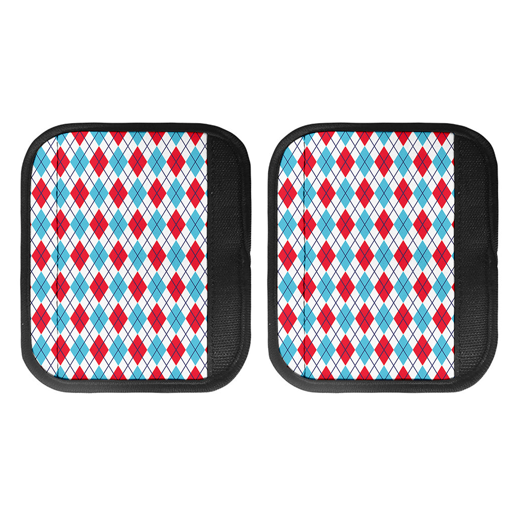 White Red And Blue Argyle Pattern Print Handle Covers