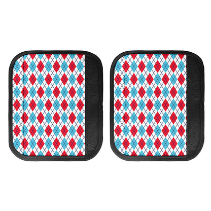 White Red And Blue Argyle Pattern Print Handle Covers