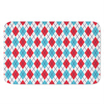 White Red And Blue Argyle Pattern Print Indoor Door Mat