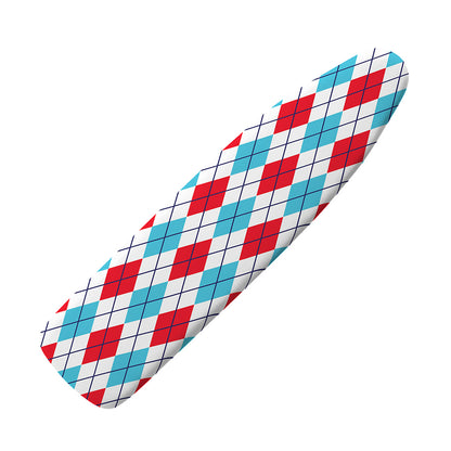 White Red And Blue Argyle Pattern Print Ironing Board Cover