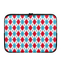 White Red And Blue Argyle Pattern Print Laptop Sleeve