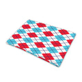 White Red And Blue Argyle Pattern Print Pet Cooling Mat Cover