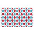 White Red And Blue Argyle Pattern Print Polyester Doormat