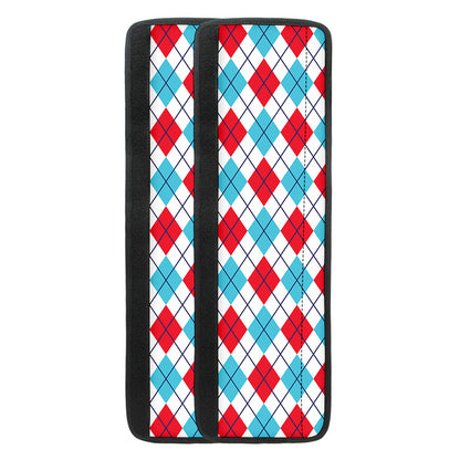 White Red And Blue Argyle Pattern Print Refrigerator Handle Covers