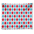 White Red And Blue Argyle Pattern Print Tapestry