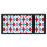 White Red And Blue Argyle Pattern Print Trifold Wallet