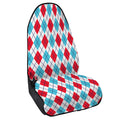 White Red And Blue Argyle Pattern Print Waterproof Car Seat Cover