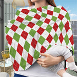 White Red And Green Argyle Pattern Print Baby Seat Cover