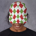 White Red And Green Argyle Pattern Print Baseball Cap