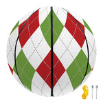 White Red And Green Argyle Pattern Print Basketball