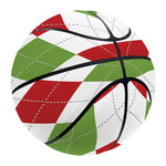 White Red And Green Argyle Pattern Print Basketball