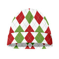 White Red And Green Argyle Pattern Print Beanie