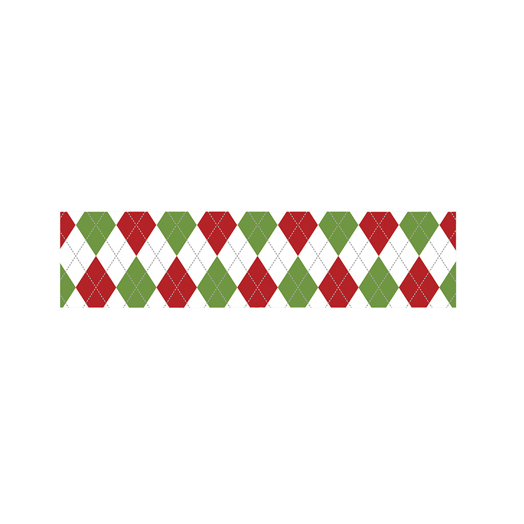 White Red And Green Argyle Pattern Print Bed Runner