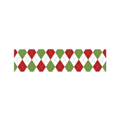 White Red And Green Argyle Pattern Print Bed Runner