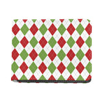 White Red And Green Argyle Pattern Print Bifold Wallet