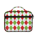 White Red And Green Argyle Pattern Print Briefcase Bible Bag