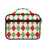White Red And Green Argyle Pattern Print Briefcase Bible Bag