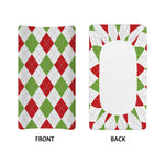 White Red And Green Argyle Pattern Print Changing Pad Cover