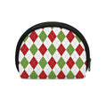 White Red And Green Argyle Pattern Print Coin Purse