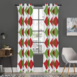 White Red And Green Argyle Pattern Print Curtain