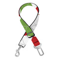 White Red And Green Argyle Pattern Print Dog Seat Belt