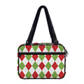 White Red And Green Argyle Pattern Print Double Strap Bible Bag