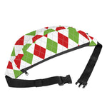 White Red And Green Argyle Pattern Print Fanny Pack