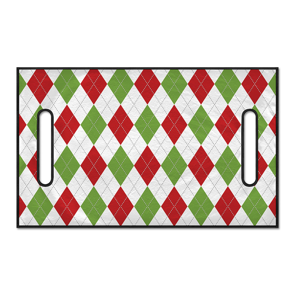 White Red And Green Argyle Pattern Print Golf Cart Seat Cover