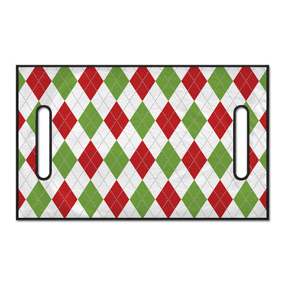 White Red And Green Argyle Pattern Print Golf Cart Seat Cover