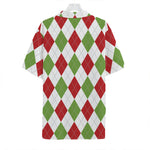 White Red And Green Argyle Pattern Print Hawaiian Shirt