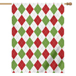 White Red And Green Argyle Pattern Print House Flag